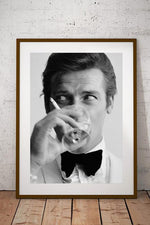 Roger Moore Print - Shaken Not Stirred 1968 - James Bond 007 - Vintage Art print