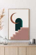 Door And Moon Art Print