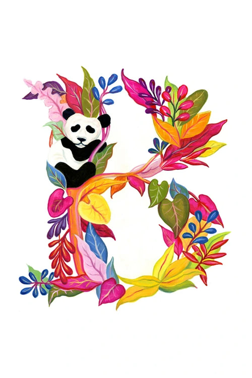 Panda initial <br> (Hand painted)