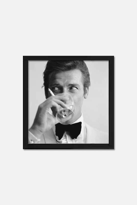 Roger Moore Print - Shaken Not Stirred 1968 - James Bond 007 - Vintage Art print