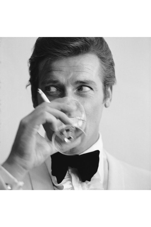 Roger Moore Print - Shaken Not Stirred 1968 - James Bond 007 - Vintage Art print