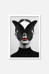 Black Butterfly With Girl Wall Art Print