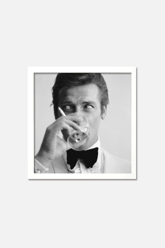 Roger Moore Print - Shaken Not Stirred 1968 - James Bond 007 - Vintage Art print